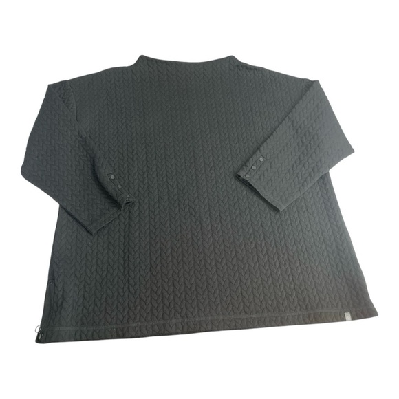 Talbots Black Quilted Double Cloth Mock Neck Sweater 3X, Warm, Fall, Winter - Picture 4 of 11